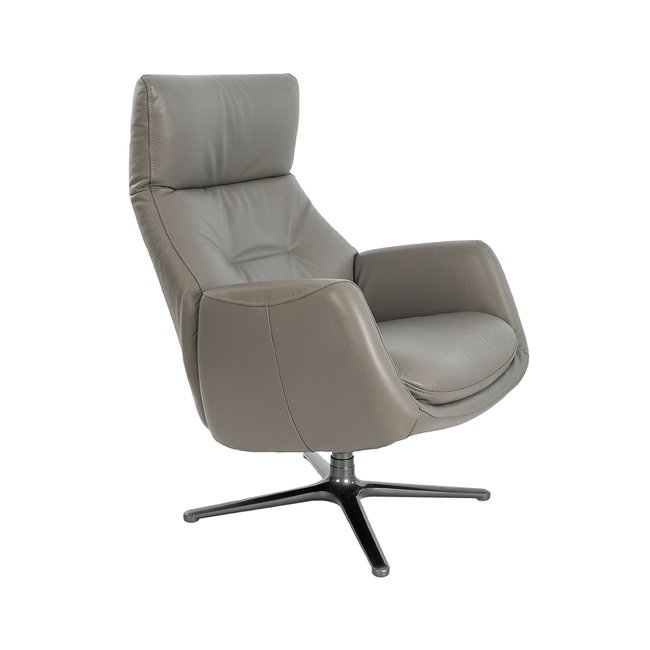 Fauteuil pivotant inclinable en cuir Couleur gris <span itemprop=