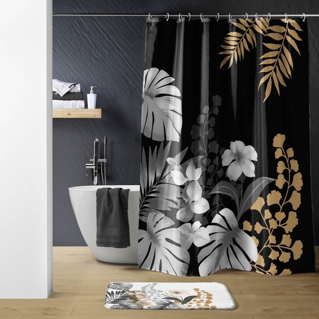 Promo Le Rideau De Douche orbella Avec Crochets chez Bazarland