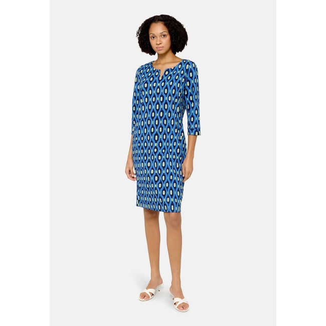 Robe casual à motifs bleu/vert <span itemprop=