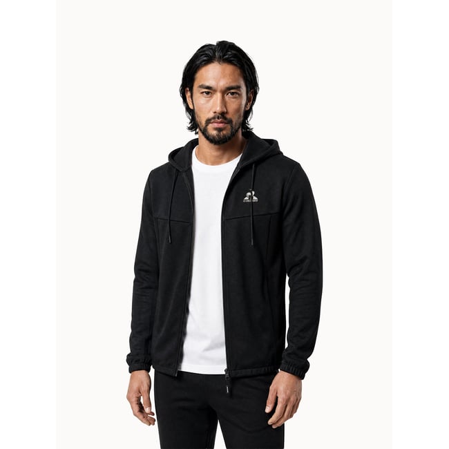 Sweat zippé à capuche Coq d'Argent noir <span itemprop=