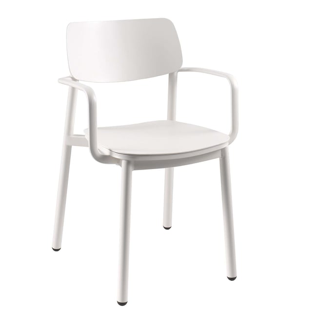 Chaise de jardin avec accoudoirs, MALTA blanc <span itemprop=