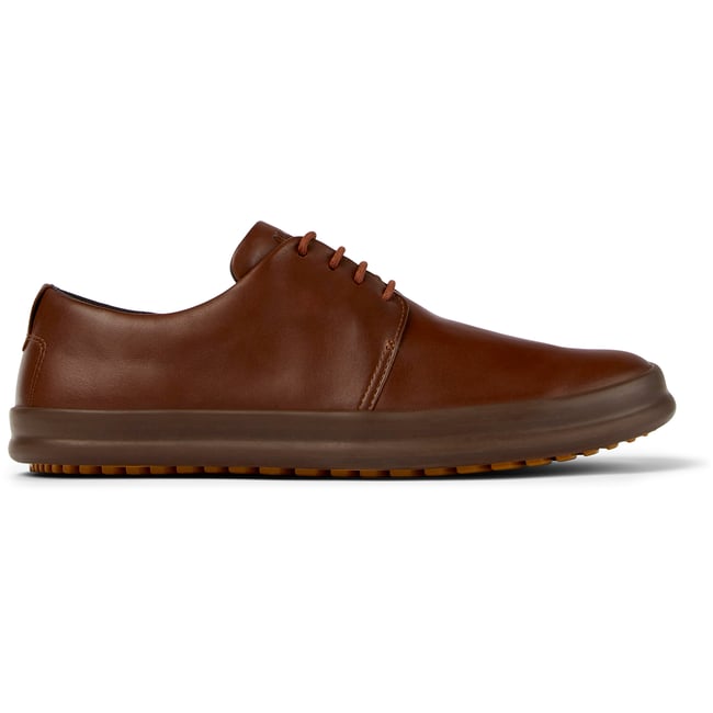 Baskets Chasis cuir marron moyen <span itemprop=