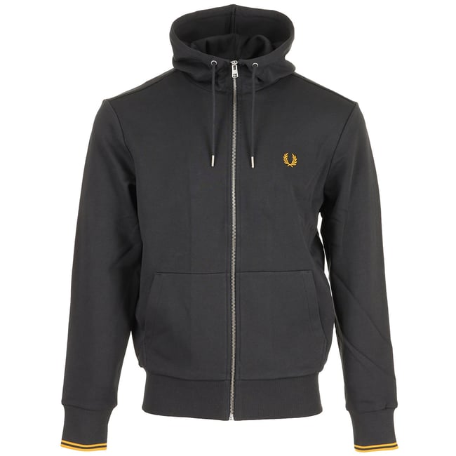 HOODED ZIP THROUGH SWEATSHIRT anchor grey golden <span itemprop=