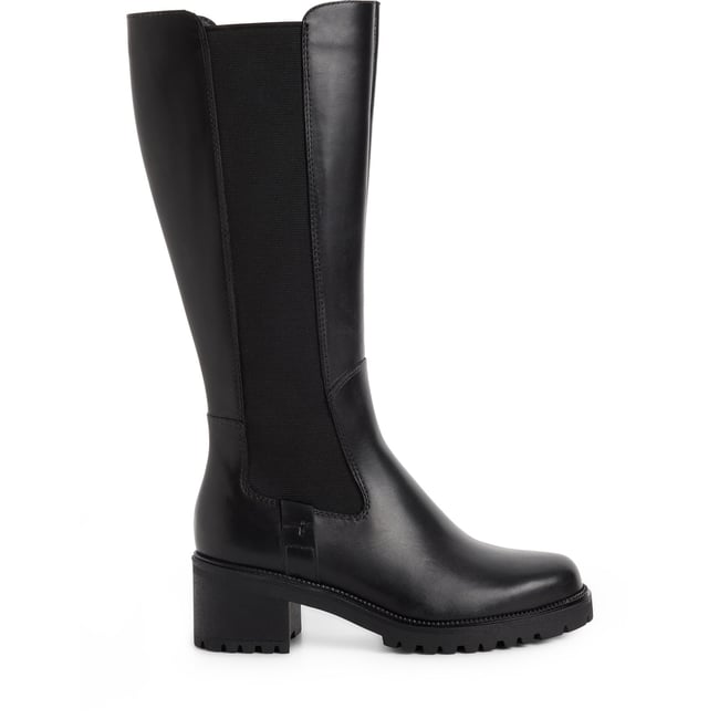 Bottes en cuir noir cuir <span itemprop=