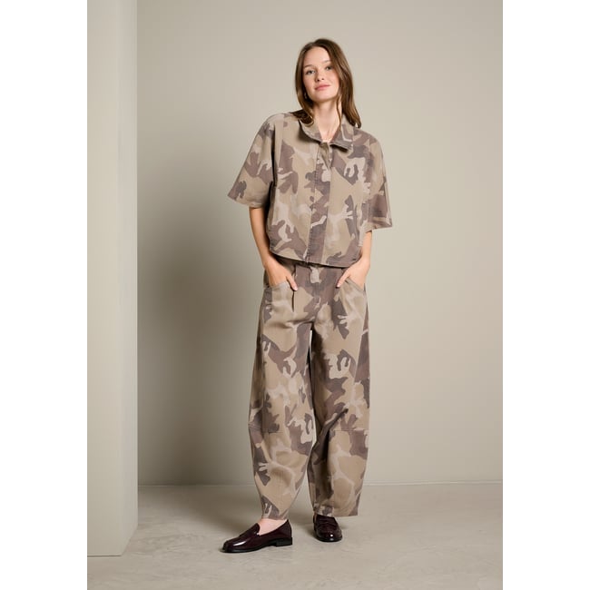 Pantalon barrel camouflage khaki <span itemprop=