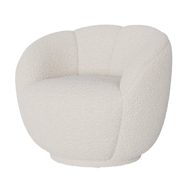 Fauteuil en tissu bouclé - YSÉ Couleur blanc <span itemprop=