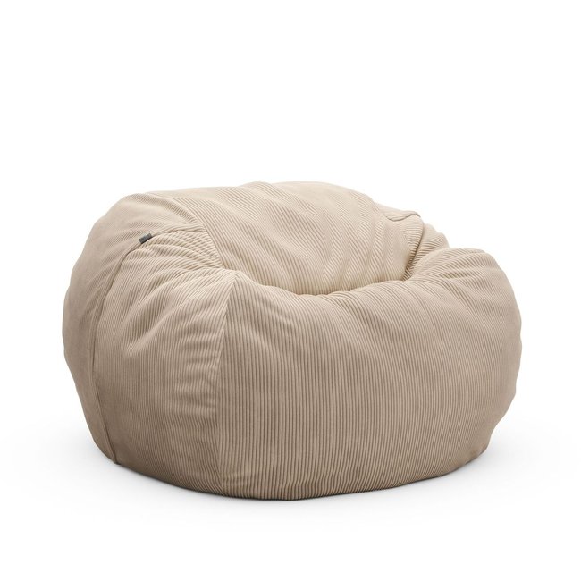 Pouf indoor110x70cm en velours côtelé Couleur sable <span itemprop=