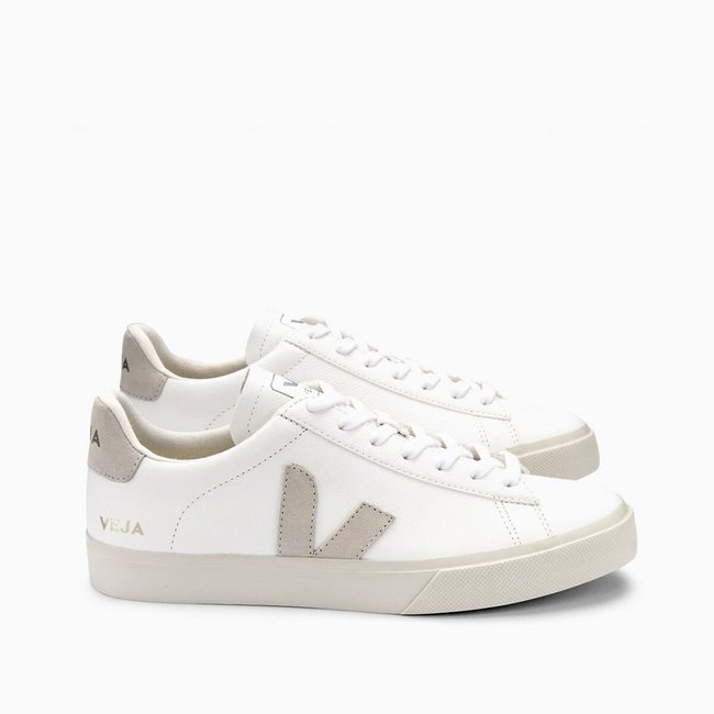 Baskets en cuir CAMPO blanc/beige <span itemprop=