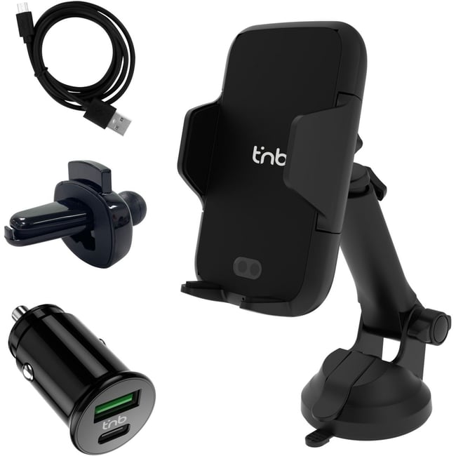 Support smartphone voiture motorisé 3 en 1 avec chargeur - TNB