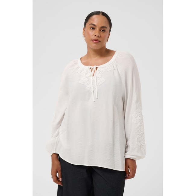 Blouse à manches longues blanc chalk <span itemprop=