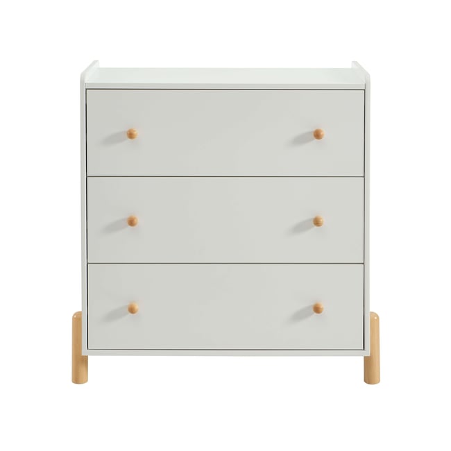 Commode enfant 3 tiroirs  MONA Couleur blanc <span itemprop=
