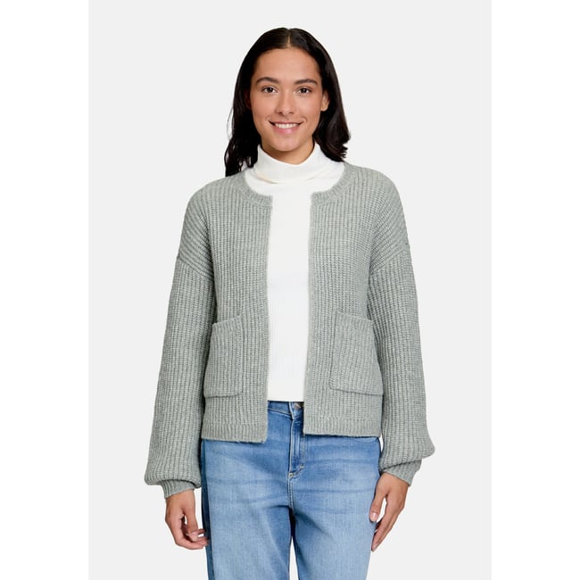 Cardigan en maille à poches jadeite <span itemprop=