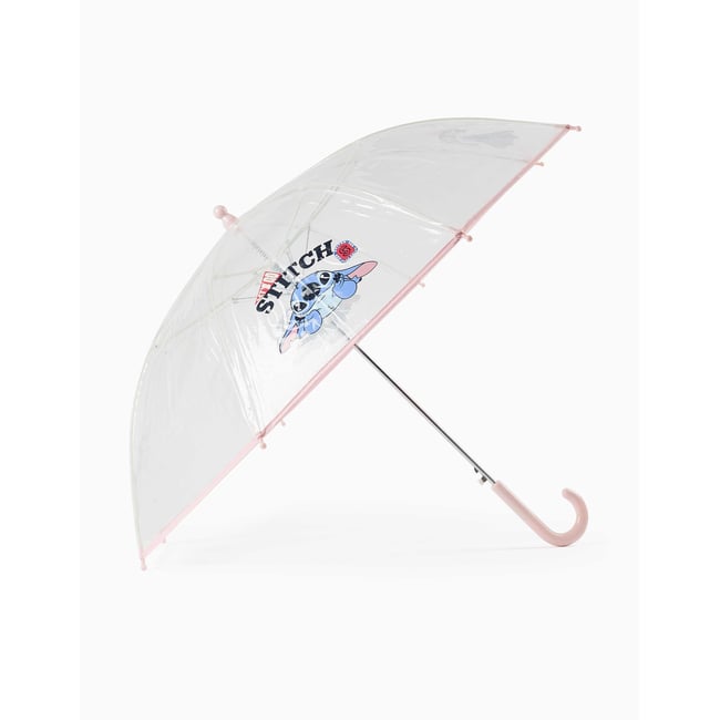 Parapluie automatique avec imprimé Stitch rose <span itemprop=
