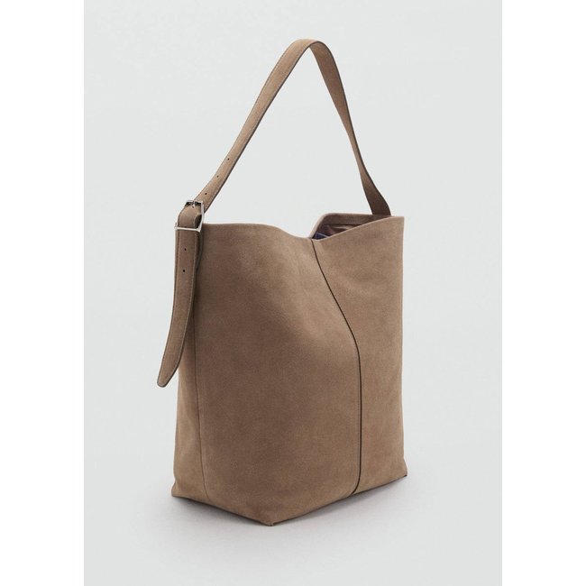 Sac seau cuir sable <span itemprop=