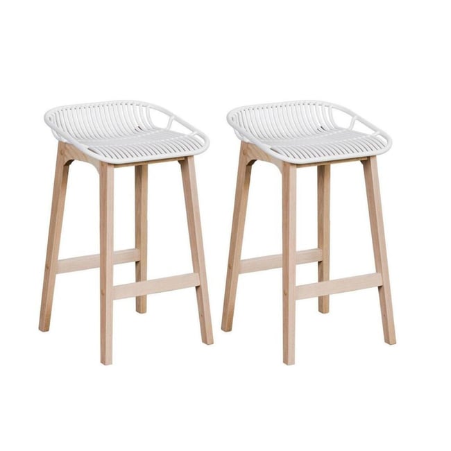 Lot de chaises d'îlot et bar en chêne et assise plastique 65cm MALMO - MOB IN