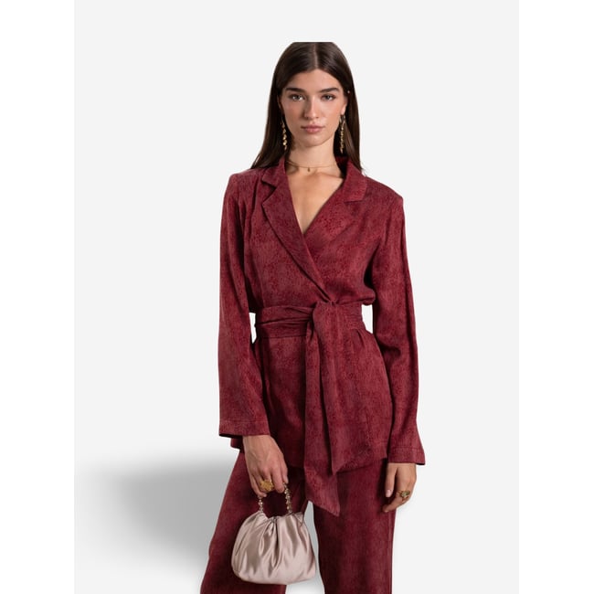 Blazer avec ceinture bordeaux <span itemprop=