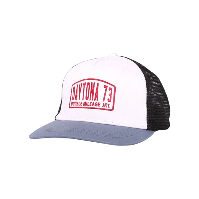 Casquette Berkeley en coton blanche et noire ornées de broderies à l'avant blanc <span itemprop=