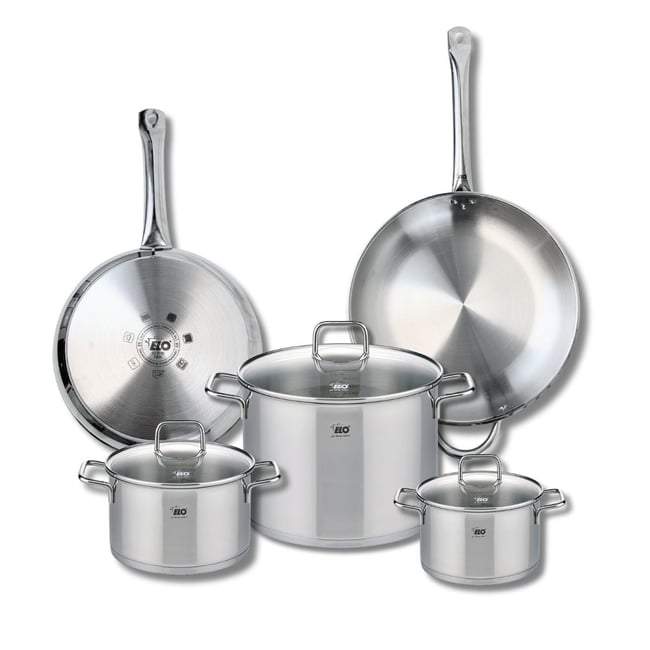 Batterie 2 poêles 28/32cm + 3 faitouts 16/20/26cm PROFI CITRIN inox <span itemprop=