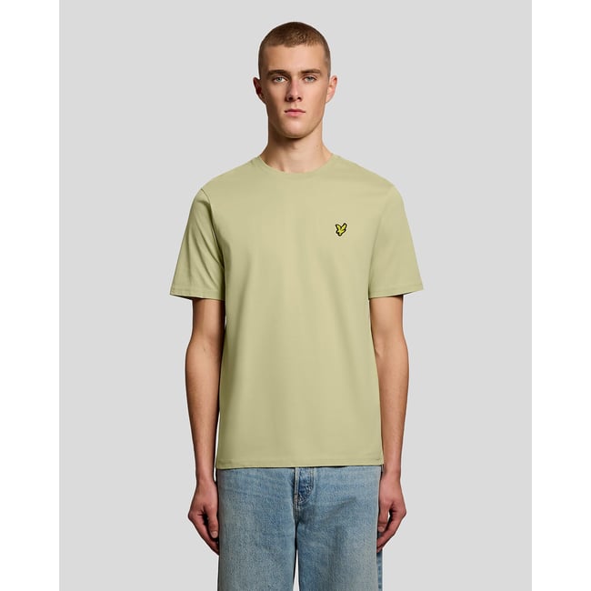 T-shirt en coton col rond vert herbe <span itemprop=