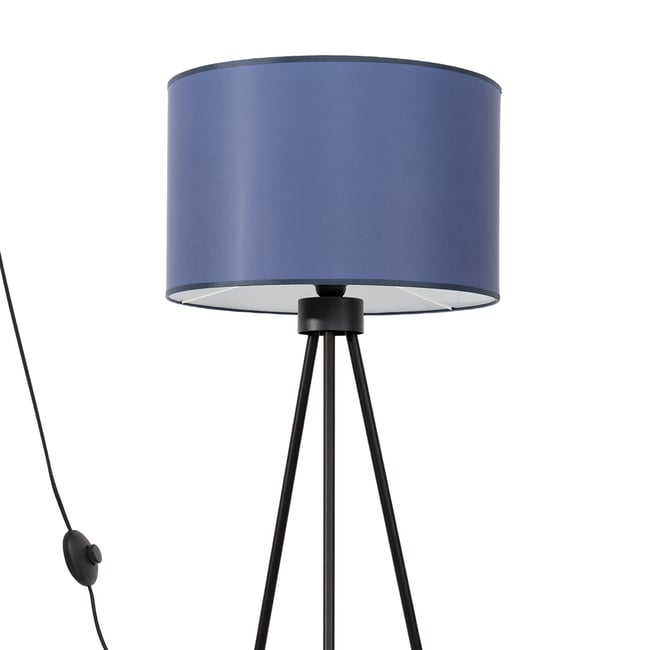 Lampadaire Tissu Bleu E27 1 Nevia Couleur bleu <span itemprop=