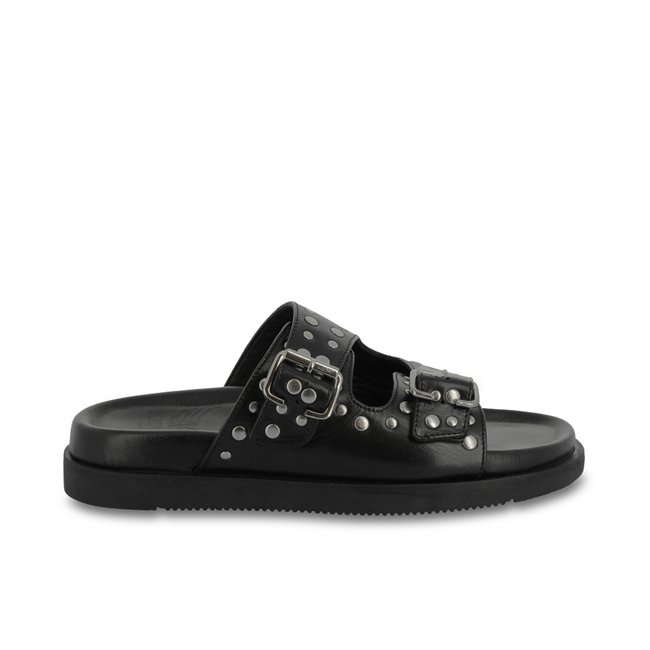 Mules plates avec boucles ajustables JADDIE noir <span itemprop=