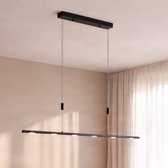 Suspension en métal moderneLED, Stakato Couleur noir mat <span itemprop=