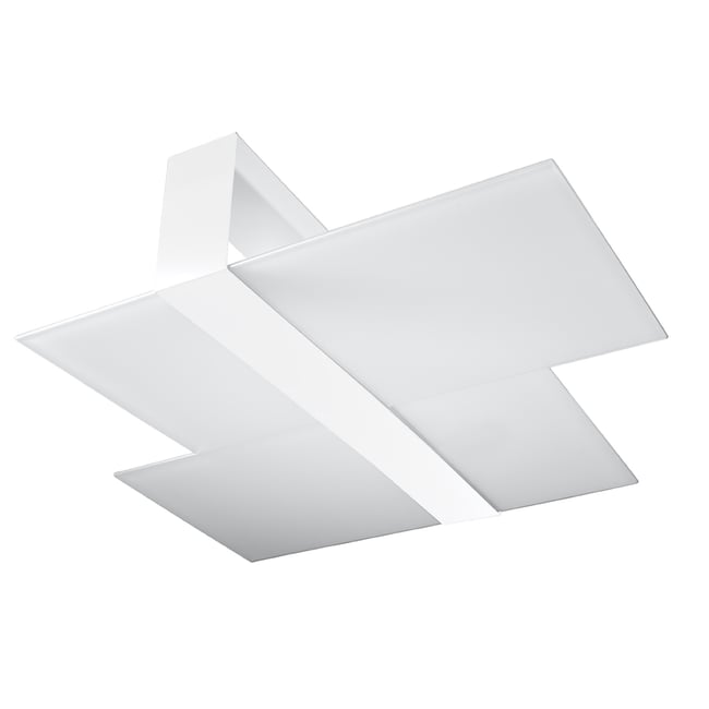 Plafonnier Acier Blanc E27 2 Massimo Couleur blanc <span itemprop=