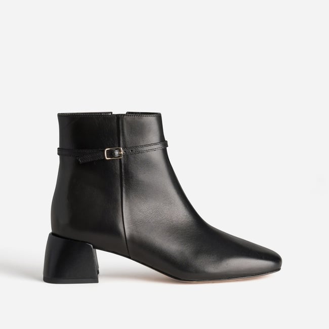 Boots À Talon en cuir NAYANA noir <span itemprop=