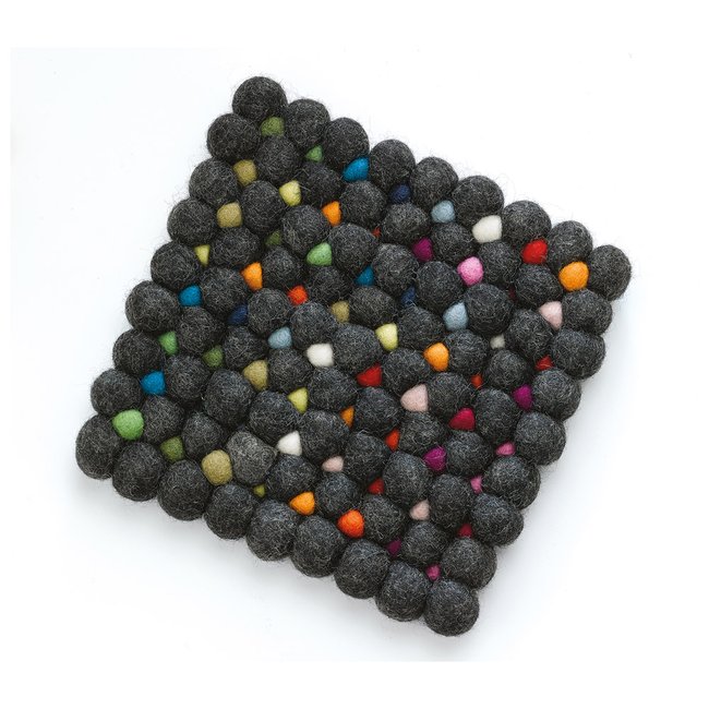 Dessous de plat Lana Nero carré Couleur gris <span itemprop=