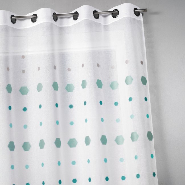 Voilage en jacquard aux imprimés hexagonaux - HOME MAISON
