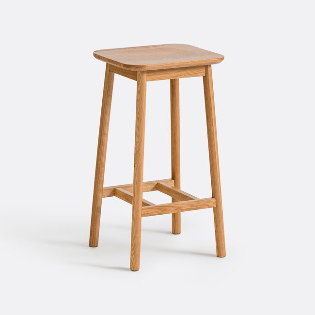 Tabouret de bar chêne massif H65 cm, Monsio Couleur chêne <span itemprop=