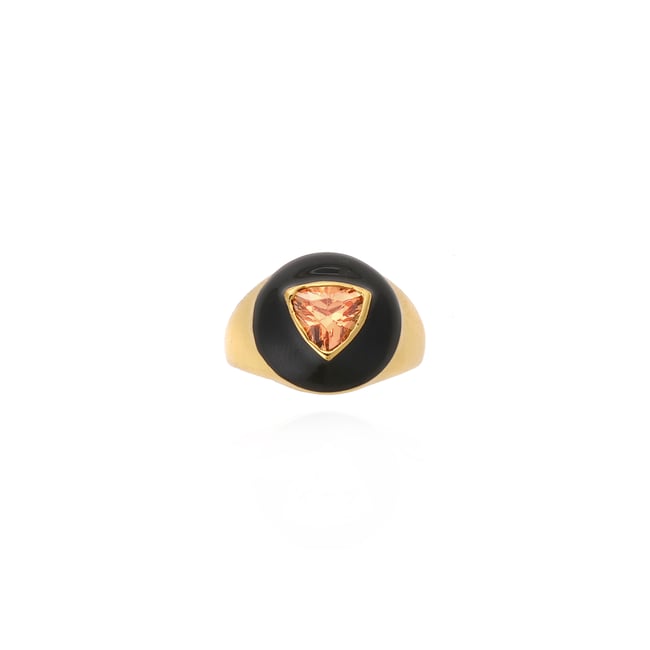 Bague chevalière réglable en émail CHANA - HIPANEMA