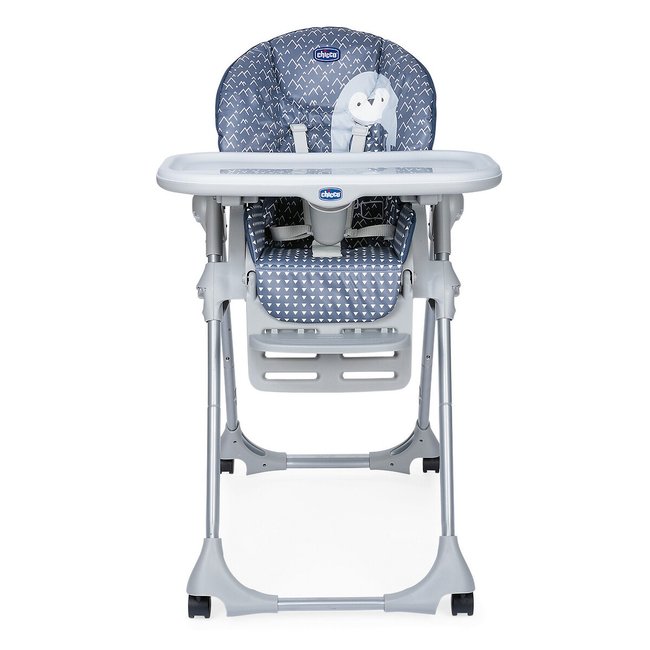 Chaise haute polly easy bleu <span itemprop=