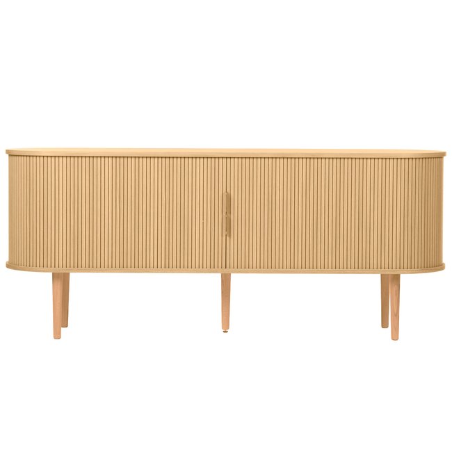 Buffet vintage bois clair chêne avec rangements 2 portes coulissantes L180 cm EPIC Couleur chêne clair <span itemprop=