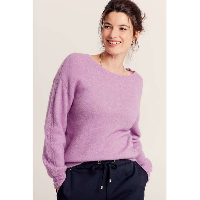 Pull manches longues violet <span itemprop=