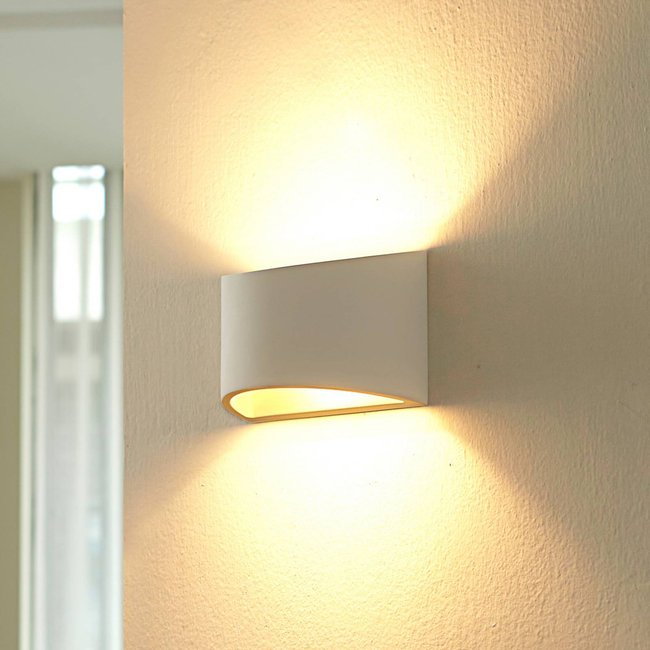 Applique en plâtre moderne, Heiko Couleur blanc <span itemprop=