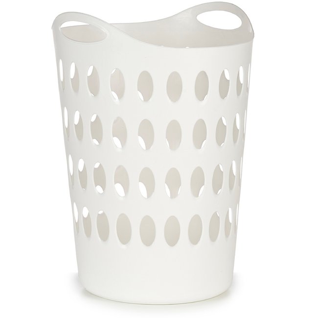 Panier à linge buanderie plastique blanc 50L Couleur blanc <span itemprop=