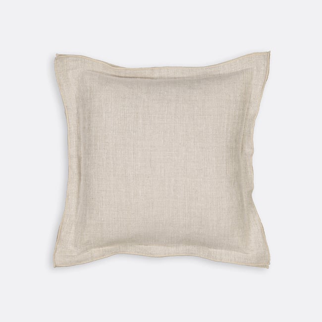 Housse de coussin en soie et lin, Marciana ecume <span itemprop=