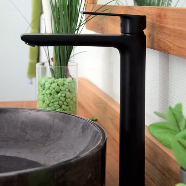Mitigeur de lavabo, Salto noir <span itemprop=