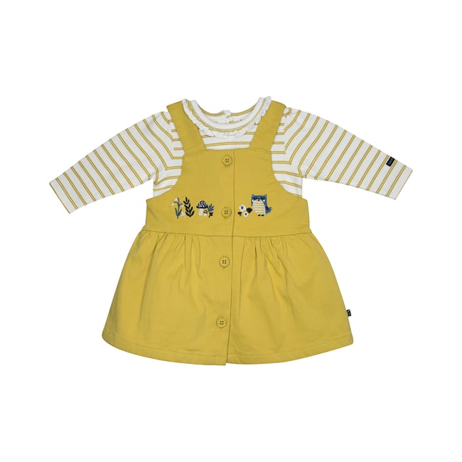 Tshirt robe marina twill bebe jaune <span itemprop=