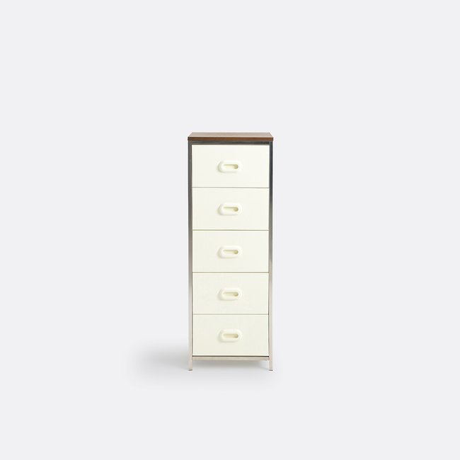 Cooven 5-Drawer Office Unit, ecru/walnut veneer, LA REDOUTE INTERIEURS