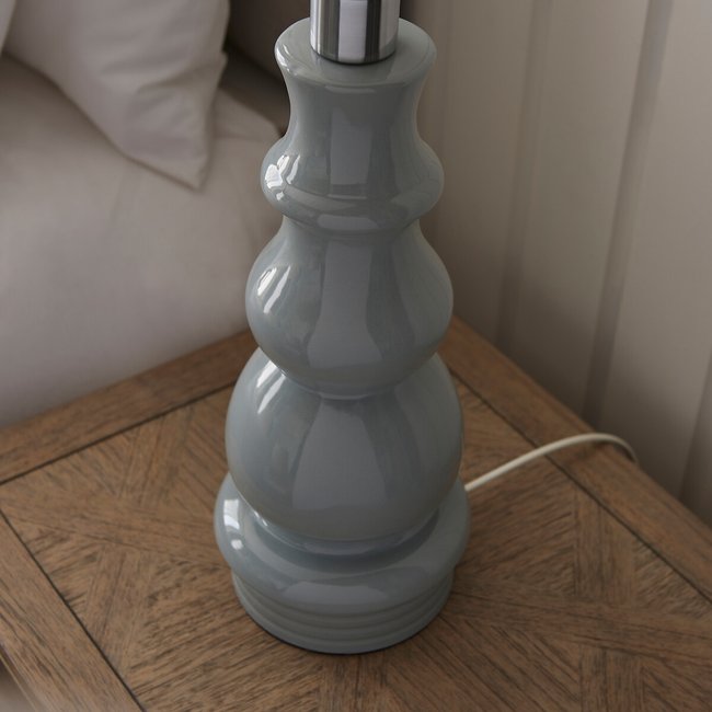 Soojin Blue Table Lamp, frosted nickel, SO'HOME