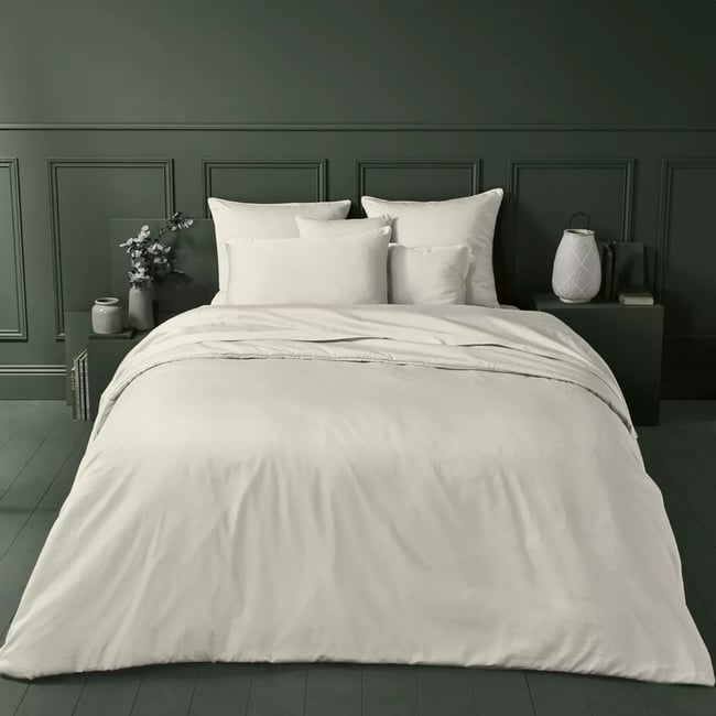 Housse de couette satin de coton AVA UNI angora <span itemprop=