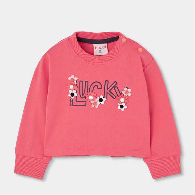 T-shirt en maille fille imprimé fleurs pink <span itemprop=