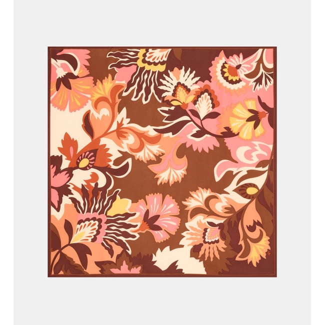 Carré de soie ophélie beige <span itemprop=