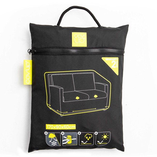Funda protectora de sofá de jardín Pext negro <span itemprop=