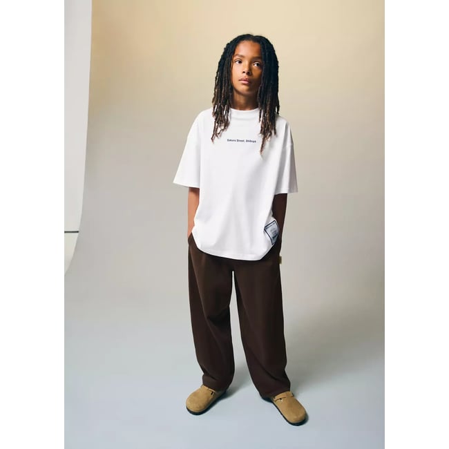 T-shirt 100 % coton à motifs blanc <span itemprop=