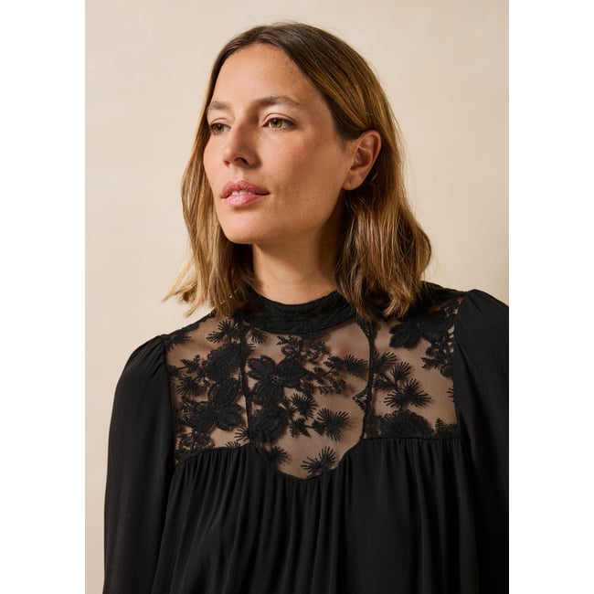 Top manches longues avec dentelle - LA FEE MARABOUTEE
