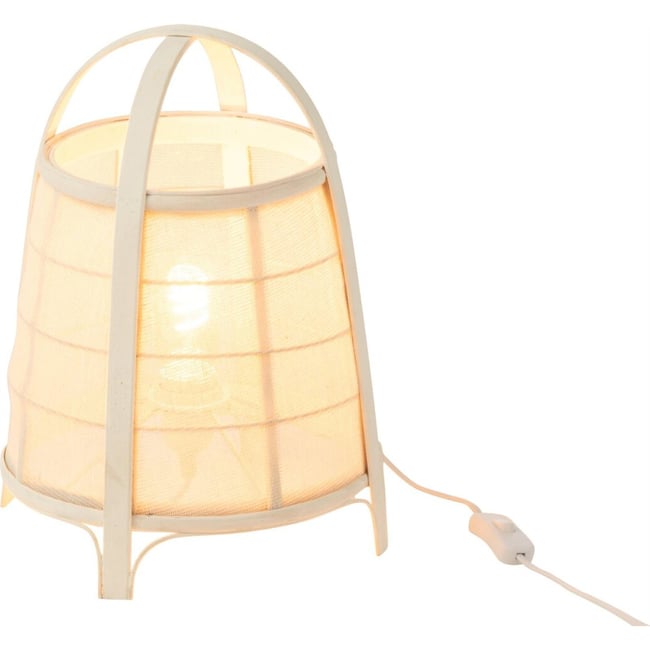 Lampe à poser en coton et bambou Couleur blanc <span itemprop=