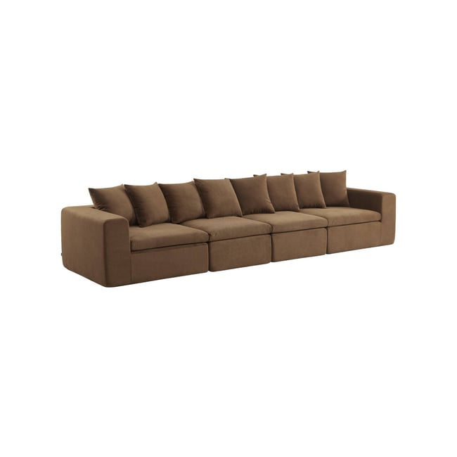 Canapé compressé modulable tissu chenille 5 places MOVI - SWEEEK
